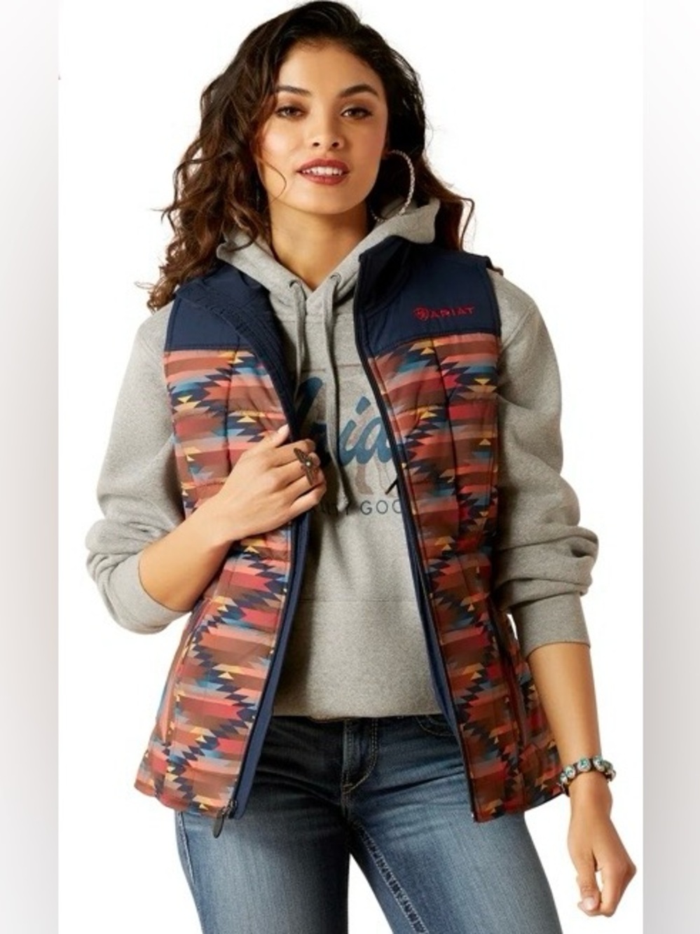 Ariat R.E.A.L. Crius Insulated Vest Small Southwest Aztec Western Puffer